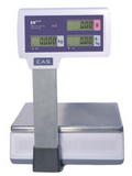 CAS ER-PLUS Retail Scale with Flat Plate - Rear View with Pole Display