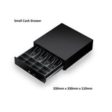 Small Cash Drawer Diagonal view Open with dimensions