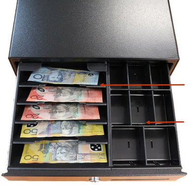 Cash Register Drawer with Under Counter Mounting Metal Bracket - 16” White Cash Drawer for POS, 5 Bill 6 Coin Cash Tray, Removable Coin Compartment, VEVOR Cash Register Drawer, 13\" 2 Unlocking Ways, Fully Removable