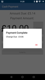 OrderPad for Samtouch Finalised Transaction Screen